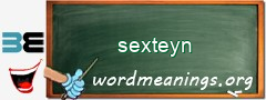 WordMeaning blackboard for sexteyn